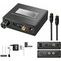 192KHz Hifi DAC 3.5mm Digital Optical Coax Coaxial Toslink to Analog Audio Converter W/Fiber Cable RCA Out Optical for PS5 Xbox
