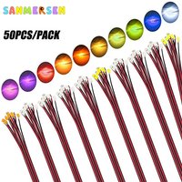 0402 0603 SMD Lamp Wired Micro Led Pre-Soldered Micro Litz Wired Chip 30cm 3V Railway Model Scenes 50pcs/Lot