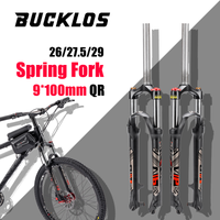BUCKLOS Bike Suspension Fork 26/27.5/29in 9*100mm QR Mountain Bike Spring Fork Lockout Mechanical MTB Front Fork Bicycle Parts