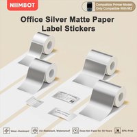 Niimbot M2/M3 Silber-Etiketten Thermotransfer-Druckpapier Festanlagen-Aufkleber Büroausstattung Laser-Silber Selbstklebende Etiketten