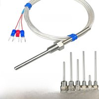 Waterproof PT100 Temperature Sensor RTD Probe Stainless Steel Industrial Threaded High Accuracy Resistance Detector PTFE line