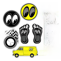 AliExpress 9 Pcs/Set Motor Decals Eyes Car Stickers Skateboard Decoration Moon Pegatinas Waterproof for Lugguage Laptop Bicycle Pitcher