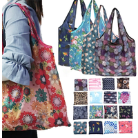 Foldable Shopping Bag Reusable Travel Grocery Bag Eco-Friendly Beach Toy Storage Bags Lemon Printing Tote Pouch Bag Package