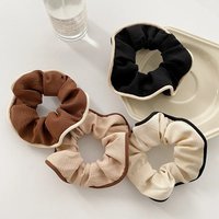 1pc/2pcs/4pcs Korean-style black, white, and brown solid-color hair ties, simple and versatile elastic hair ropes