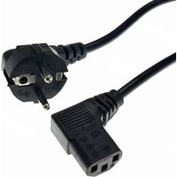 Bolantedz 1.5M 5FT IEC320 C13 Kettle 90 Right Angle Degree To European 2 Pin Round AC EU Plug Power Lead Cord PC 150cm Cable