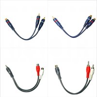 2RCA to 1RCA Female to Male to Female Splitter Car Cable 1RCA To 2RCA Audio Splitter Distributor Converter Speaker Gold Cable