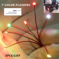 5pcs 3V Led 0805 Pre Wired SMD 7-Colors Flashing Lamp Model Toys for Ho N OO Diy Model Making/Cars Lighting/Sandtable Diorama