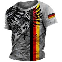 Germany Men's T-Shirt Flag Print O-Neck Short Sleeve Loose Tee Shirts Streetwear Summer Men's Handsome Clothing 5xl