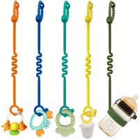 Silicone Toy Strap Leaf Shape Pacifier Clip for Stroller Food Grade Teether String Anti Drop Sippy Cup Catcher Baby Travel Car S