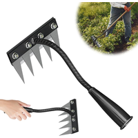 5/6/7/8 Tines Weed Puller Tool Garden Weed Pulling Tool Rake Alloy Steel Hand Weeder Tool Weed Remover Tool for Farm Backyard