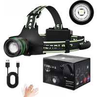 High Power Spotlight Long Range Headlamp Type-C Charging 5 lighting modes Wave hand induction Flashlight Output For Camping