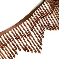 HelluyerDc Brown Red,gold,black waves fringe beaded trim,rhinestones beaded tirm for table cloth hat,lamps,shoes DIY decoration