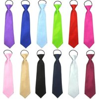 child necktie solid neckties kid's elastic rope neckwear node ready easily tie red orange pink blue Clothing-accessories