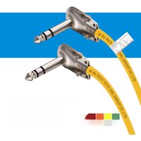 Guitar Cable,6.35mm 1/4 inch Right Angle Audio Extension Adapter Shielded Cord TS/TRS Male Connector for Guitar Effect Pedals