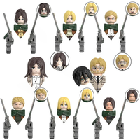 WM6165 WM6166 WM6148 Blocks Anime Bricks Dolls Action Toy Fig Building Blocks Erem Jaeger Armin Levi Mikasa Model Doll
