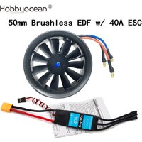 Hobbyocean 40A ESC 50mm EDF Duct Fan 4900KV 4300KV 11 Propeller Brushless Motor Rc Jet Airplane EDF Plane