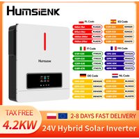 Humsienk 4.2KW Hybrydowy Inwerter Solarny 24V 220Vac z Kontrolerem MPPT 120A Czysta Sinusoida PV 4200W 500VDC Off-Grid Domowy RV Zasilanie Awaryjne