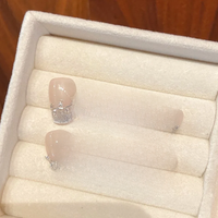 10pcs Handmade Nails Set Press on Acyrlic Finger Nail Reusable Adhesive False Nails for Gluing Fingernails Fake Nails with Glue