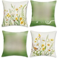 Spring Floral Inspirational PillowcasesBedroom Living Room Sofa Home Decor Polyester Cushion Cover with Zipper