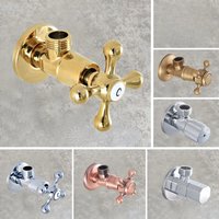 Brass Cross Handles Bathroom Angle Stop Valve 1/2" Male x 1/2" Male Thread Bathroom Accessory mzh310