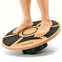FunLife TERRA Rond Balance Board van berkenhout – 360° balanstrainer voor core training, coördinatie en stabiliteit, tot 100 kg