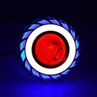 Car Motorcycle Headlight 6000K 1200LM White LED Headlight Projector Lens High/Low Beam Strobe Spotlight DRL Dual Halo Lamp