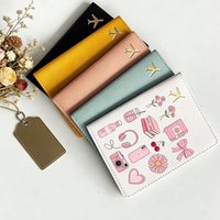 Cartoon Bow Passport Holder Multi-color Card Ticket Organizer Unisex Travel Accessory Holiday Gift