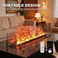 Water Steam Fireplace Fake Flame Indoor Humidifier Remote Control APP Color Changing LED Wall-Mounted 3D TV Decorative Fireplace