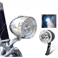 AliExpress cycle zone Vintage Bicycle Front Light 3 LED Bike Headlight MTB Flashlight Retro Design Cycling Head Lamp for Night Riding Black Silver