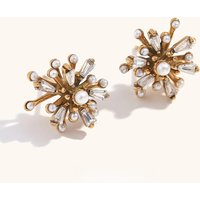 La.Muses Hiphop Pearl Cubic Zirconia Earrings Stainless steel Earrings For Women Jewelry Gift