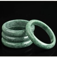 Inner Diameter 54mm-62mm Natural A-grade Jade Bean Green Bangle Ice Jadeite Stone Jewelry Women's Handicraft Wholesale Drop Ship