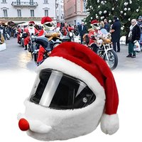 AliExpress NONE Christmas Santa Claus Motorcycle Helmet Cover Full Face Safe Hat Cycling Helmet Santa Racing Cap Merry Christmas Decoration Gift