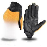 AliExpress MOGEBIKE Summer Motorcycle Gloves Leather Yellow Motocross Glove Men Women Retro Biker Cycling Motorcyclist Protection Goatskin