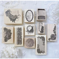 JP Vintage In Love With Lace-01 Wooden Rubber Stamp for DIY Scrapbooking Photo Album Card Making