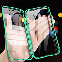 360 Magnetic Adsorption Metal Case For iPhone 15 Pro Max 14 13 12 8 XR X 16 Plus Double-Sided Glass Case For iPhone Magnet Cover