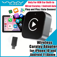 Vyvylabs 2-in-1 Kabelloser CarPlay-Adapter USB USB-C Konverter für werkseitig kabelgebundene CarPlay-Fahrzeuge iOS 10+ Android 11+ Android Auto Unterstützung