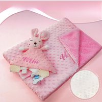 Personalized Baby Name Baby Security Blanket Newborn Blankets Comforter Tags Rattles Baby Wrap Blanket Set Gift