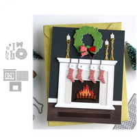 New Arrival Christmas Fireplace Frame Metal Cutting Dies for 2025 DIY Scrapbooking Greeting Cards Making Decor Crafts Stencil