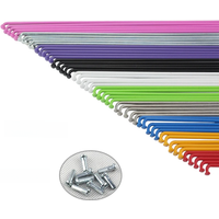 AliExpress NONE 14G Dead Flying Color Bike Spokes Bicycle Parts Bicycle Steel Wire 45 Steel Silver Black 268mm 280mm Iron Hat Curved Spokes