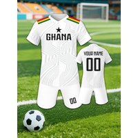 Custom Kids Ghana Soccer Jersey Set Personalized Printed Name Number Football Training Uniform Sportswear for Youth Boy Girls