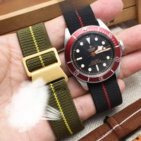For Tudor Parachute Qicheng Biwan Little Red Flower Seiko Water Ghost Nylon High Density Knitting 18 20 22mm Watch Strap