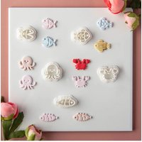 Cartoon Underwater World Polymer Clay Cutters DIY Embbossed Making Pottery Clay Earrings Jewelry Pendant Tools