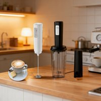 Handheld Electric Milk Frother - Rechargeable Automatic Milk Frother with 350ml Measuring Cup