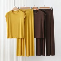 Modal pajama set, thin homewear, sleeveless T-shirt, loose wide-leg trousers, casual set