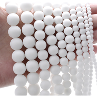 White Matte Stone Beads Round Loose Spacer Beads for Jewelry Making DIY Bracelet Necklace Accessories 4/6/8/10/12MM