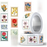 AliExpress NONE 500pcs/roll Cute Cartoon Flowers Aesthetic Stickers For Laptop Luggage Guitar Phone Bicycle Diary Vinyl Decals (10 Patterns)