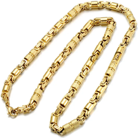 AliExpress Qiaonitu 6mm HipHop Punk Gold Color Rock Bike Biker Necklace Heavy Men's Women Stainless Steel Byzantine Chain Necklace Jewelry Gifts