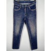2025 Autumn/Winter New D2 Jeans Trendy Men's Washing, Grinding, Hole Patching, Paint Three Dimensional Cutting, Small Feet Blue