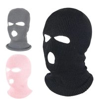 AliExpress NONE Winter Riding Mask 3 Hole Full Face Cover Ski Mask Hat Outdoor Balaclava Knitted Neck Warm Caps Snowboarding Men Women Face Mask