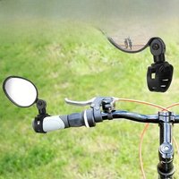 AliExpress 2pcs Black 360° Adjustable Bicycle Rearview Mirror with Wide Angle Lens - Durable PVC, Universal Fit for Road & Mountain Bikes